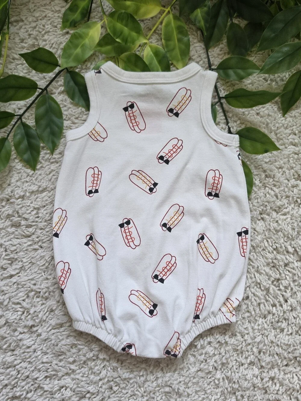 Baby Boy Cat & Jack Hot Dog Romper (0-3 Months)
